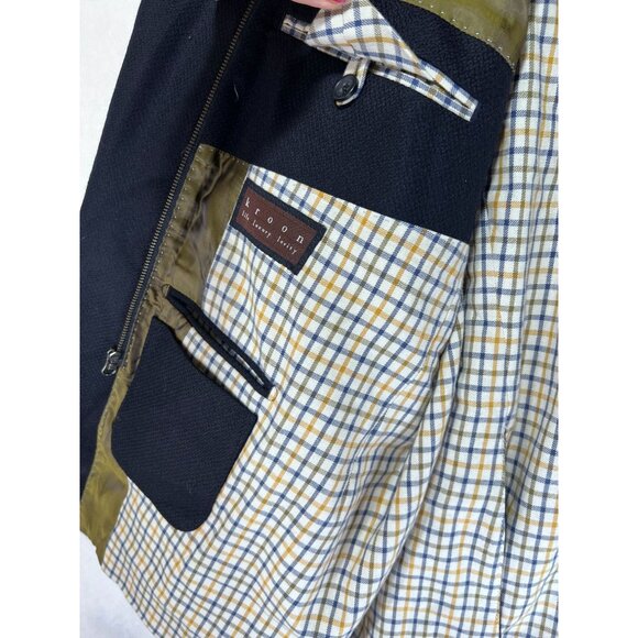 Kroon Ritchie Blazer 48R Blue Hybrid Jacket Wool Cashmere 3 Button Full Zip - Picture 13 of 16